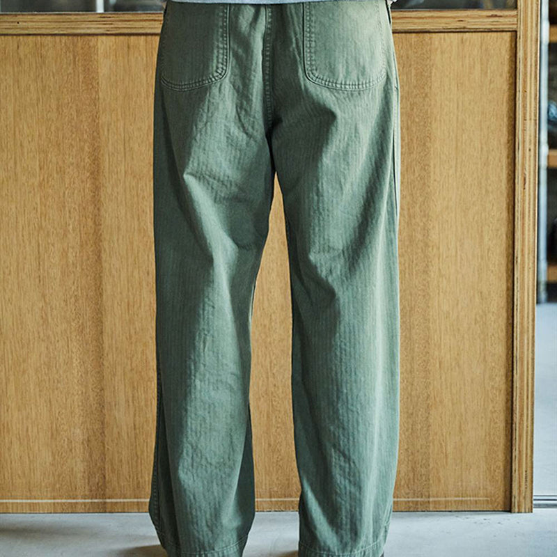 OrSlow - Pantalon utilitaire large à chevrons - Kaki