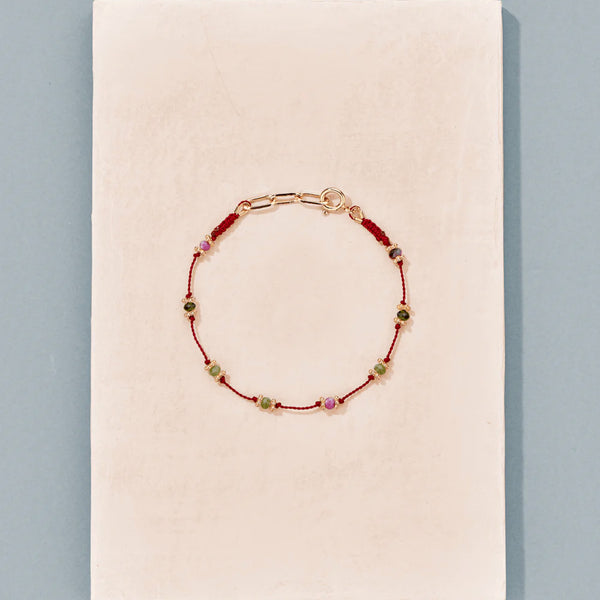 Tityaravy - Bracelet Lotus - Rouge Zoïsite