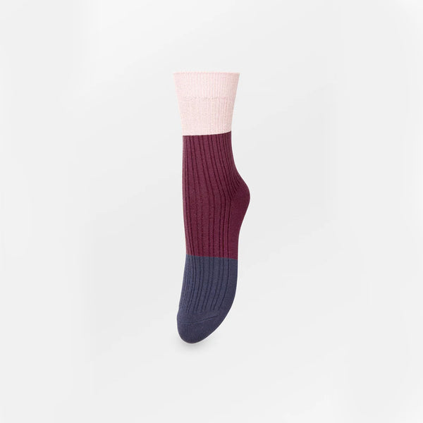 Becksöndergaard - Chaussettes Bam Colorblock - Bleu et Rose