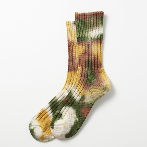 Rototo - Chaussettes Tie and dye - Vert/Jaune/Rouge