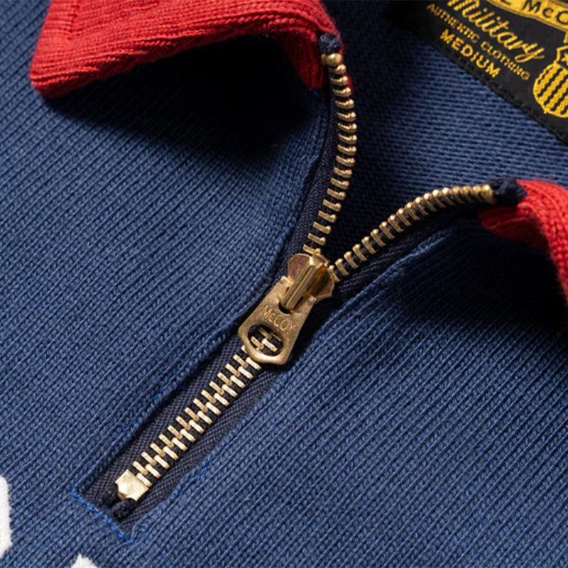 The real McCoys - Sweat Army Zip - Bleu