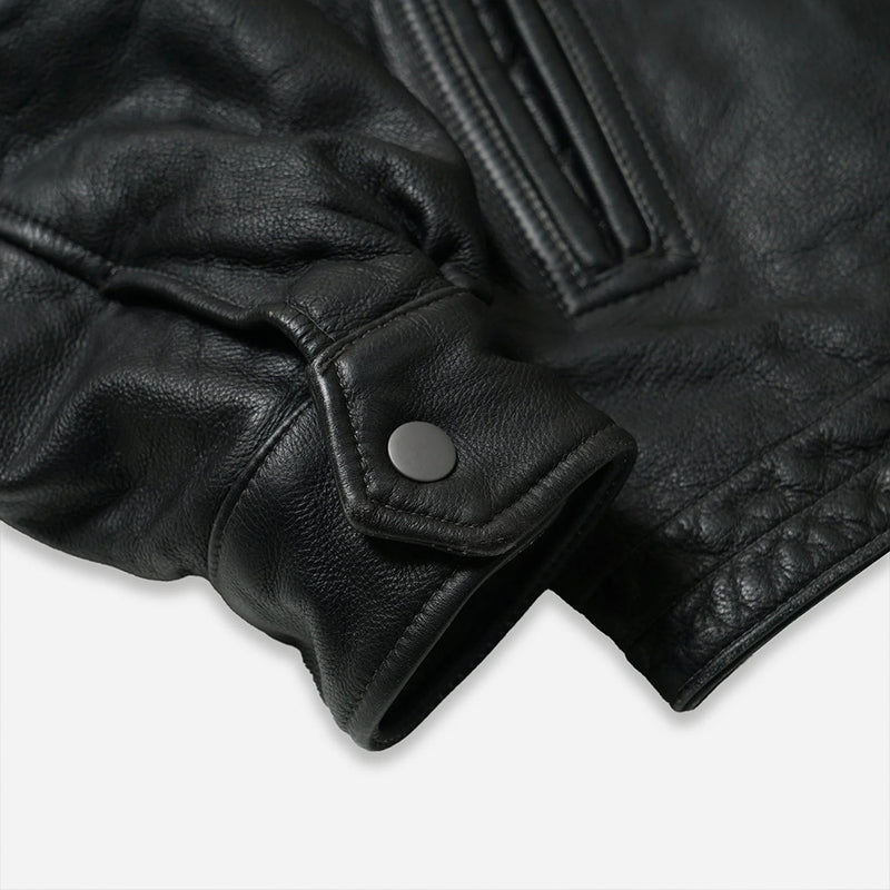 Frizmworks - Veste en cuir Destroyed - Noir