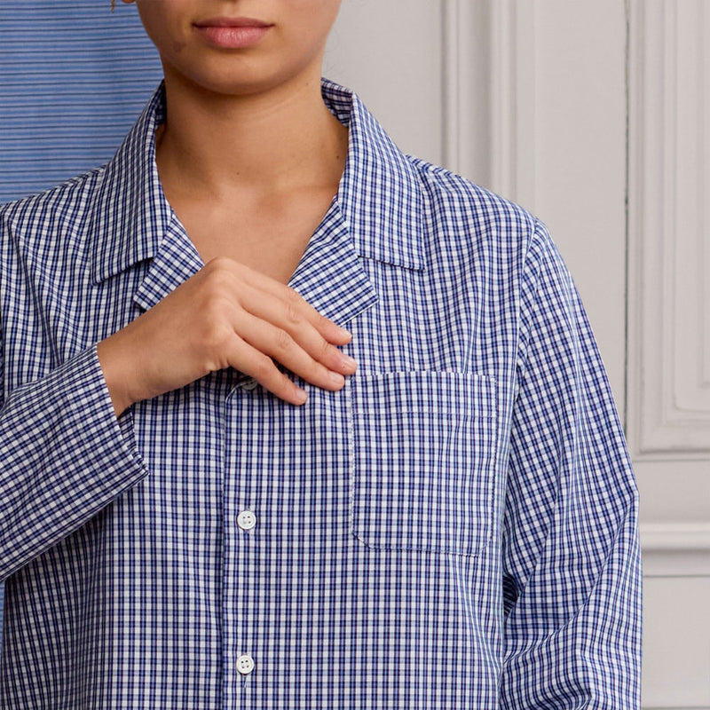 Merci - Pyjama en Coton - Carreaux Bleu