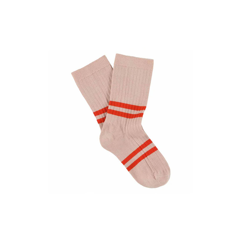 Escuyer - Chaussettes rayures - Rose orange