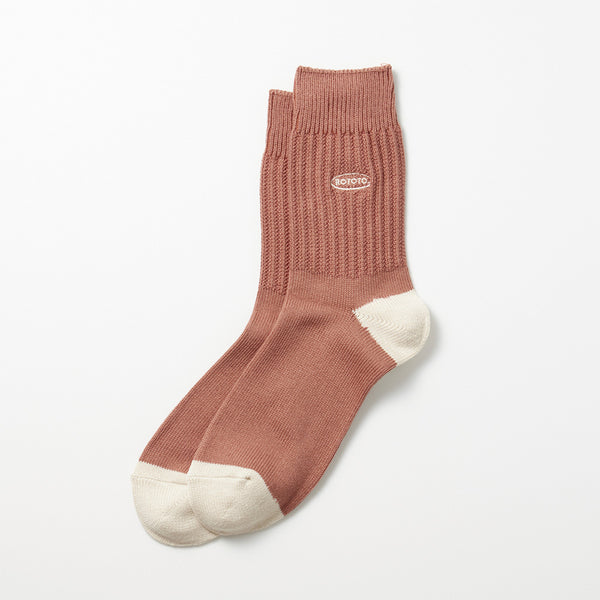Rototo - Chaussettes 90's Logo - Corail
