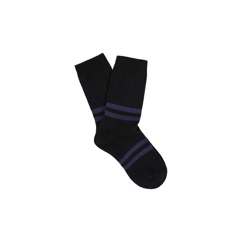 Escuyer - Chaussettes rayures - Bleu marine