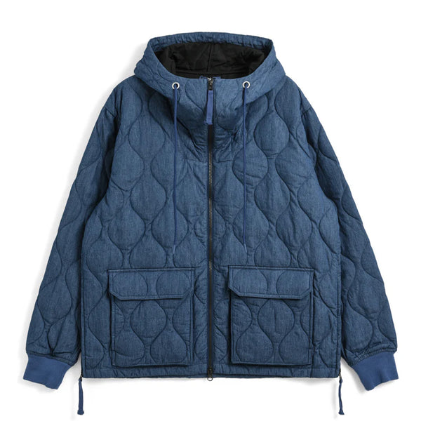 Taion - Sweat à capuche militaire avec fermeture éclair - Indigo