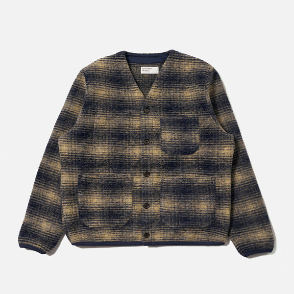 Universal Works - Cardigan Polaire - Marine