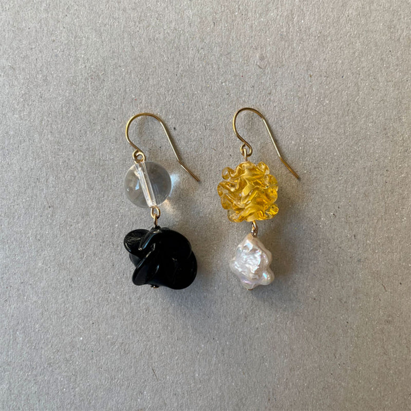 Project Bon - Boucles d'oreilles Souvenir XL - Noir & Jaune