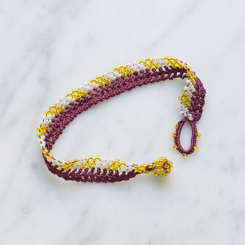 Ottomania - Bracelet crochet Stripes - Bordeaux