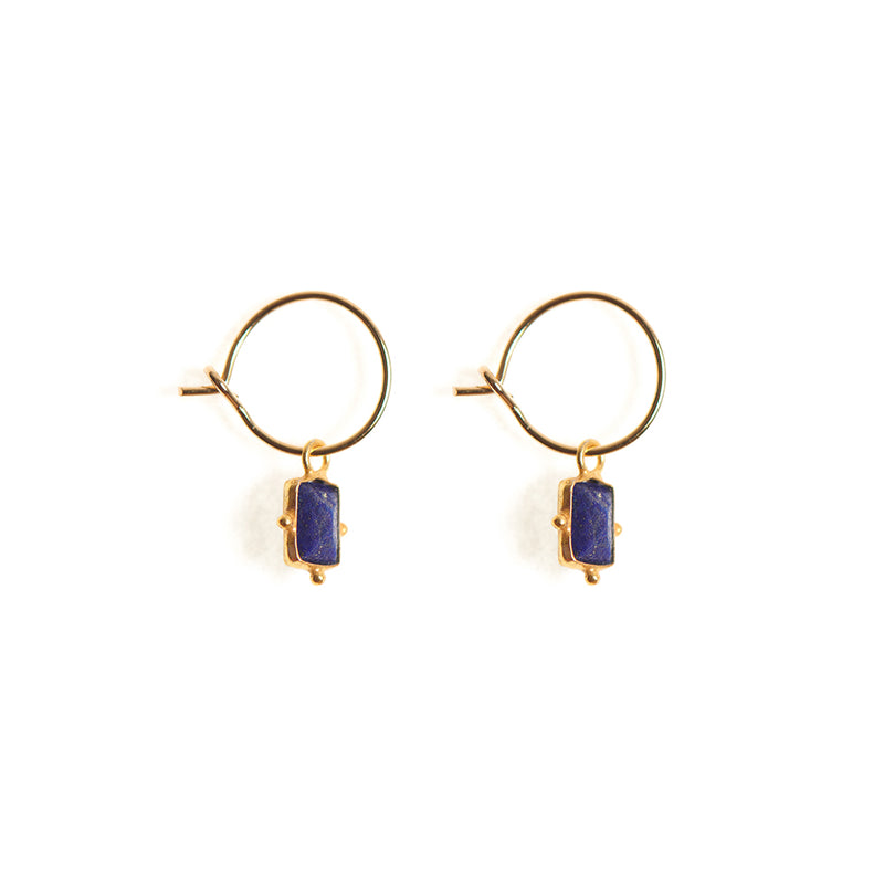 Tassia Canellis - Mini créoles Jaipur - Lapis lazuli