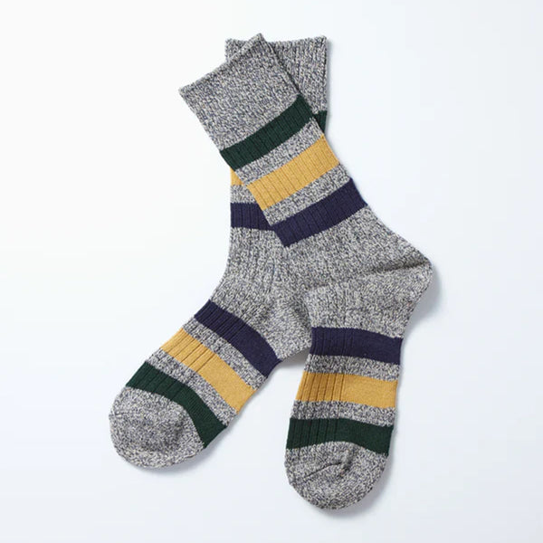 Rototo - Chaussettes à rayures - Gris foncé