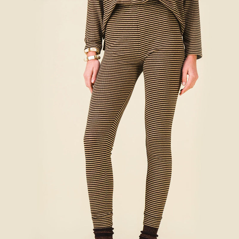 Sixsoeurs - Legging Pimprenelle - Marron & Doré