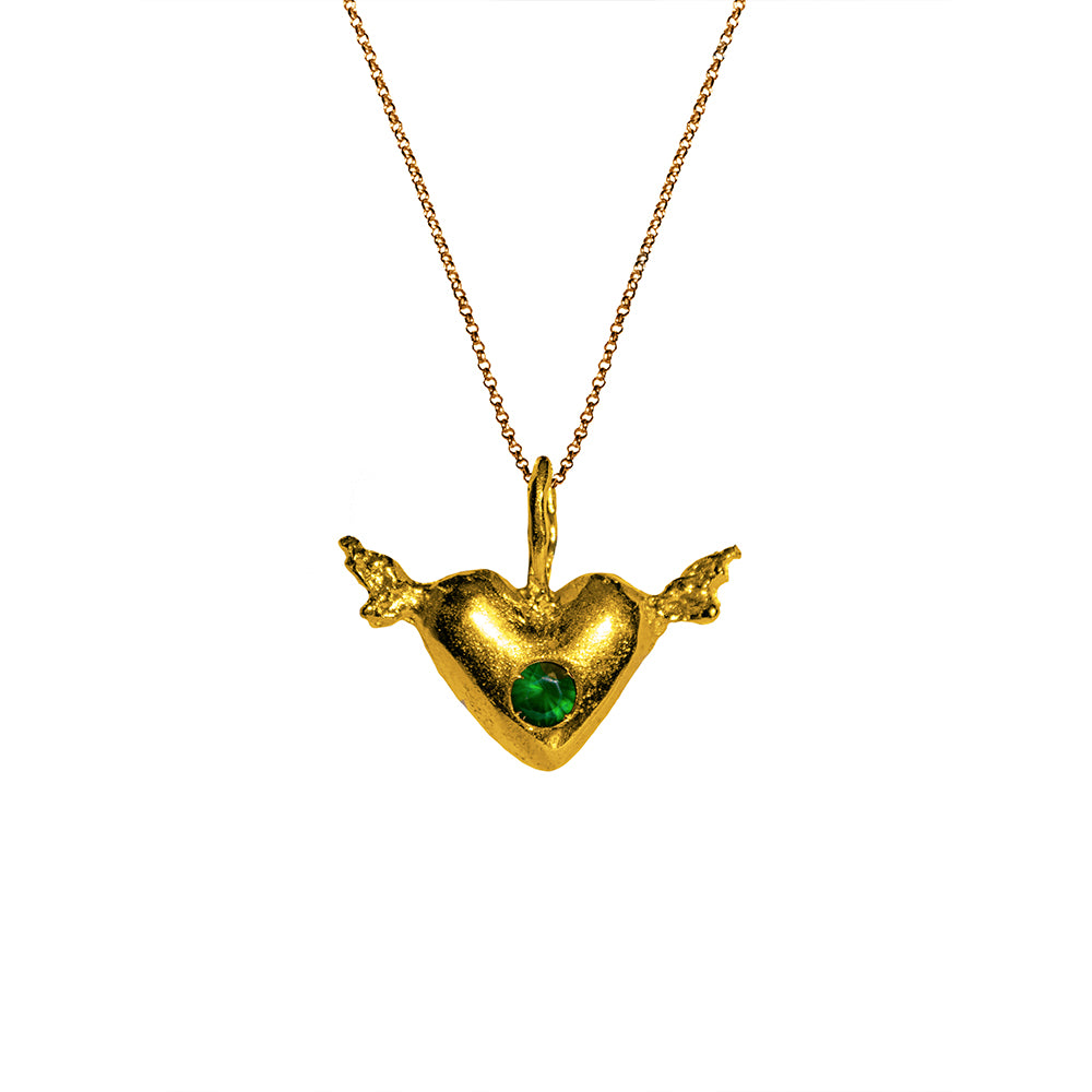 Sofia Rocha - Corazon Con Alas Necklace - Gold