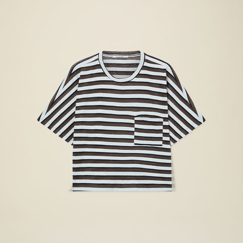Pomandère - T-shirt rayé - Marron