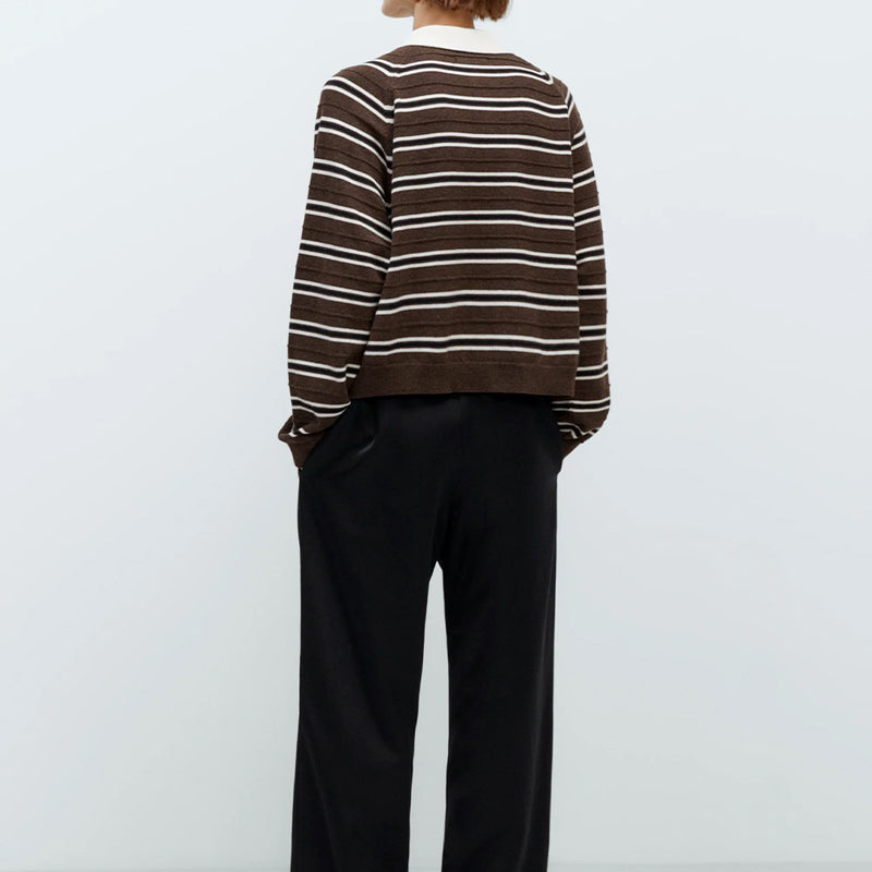 Cordera - Polo Laine Rayé - Marron