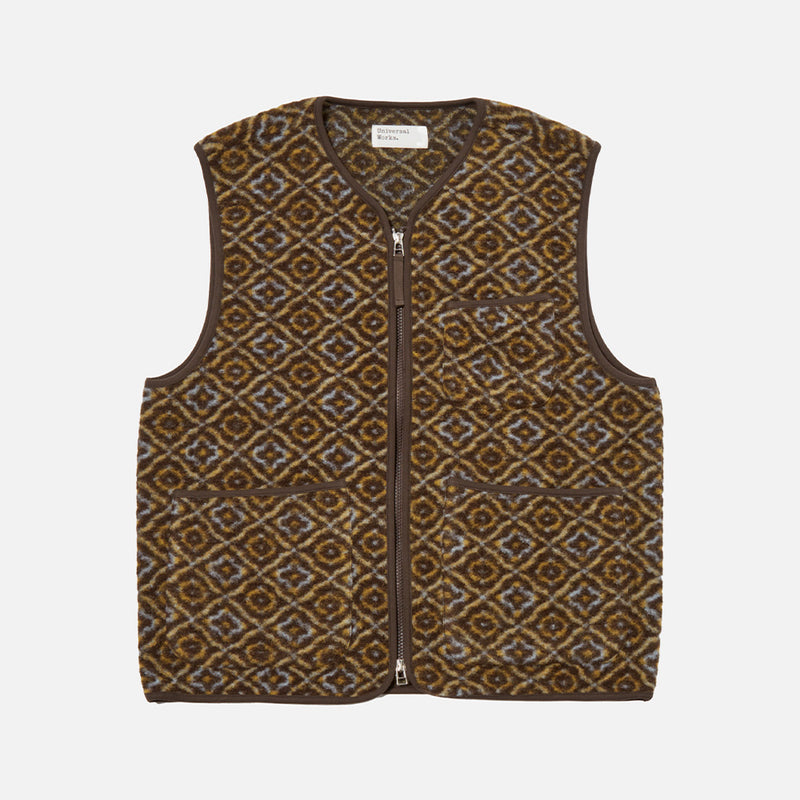 Universal Works - Gilet Zippé - Marron