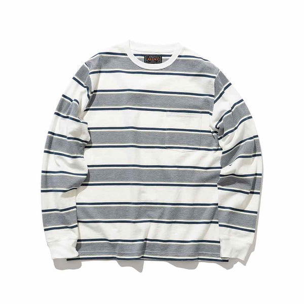 Beams Plus - T-shirt Stripe - Blanc