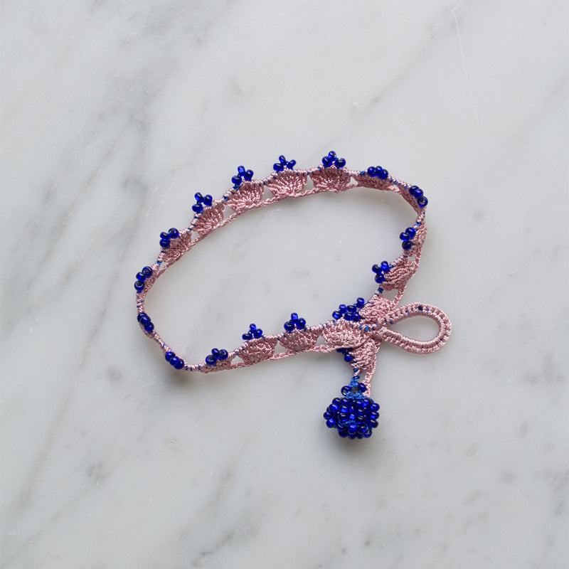 Ottomania - Bracelet crochet Crown - Rose & Bleu