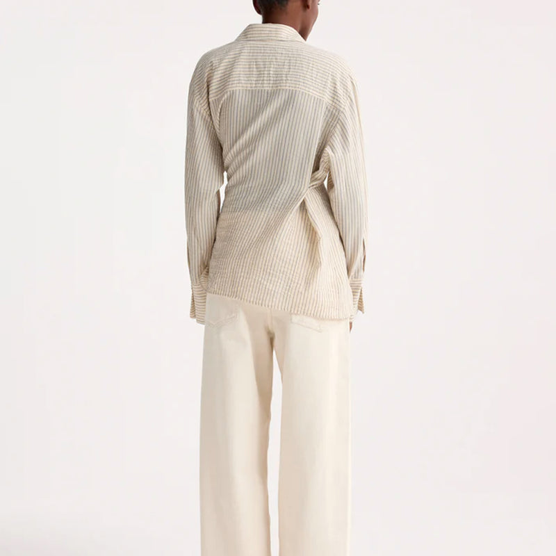 Rohe - Chemise Rayures Asymétriques  - Crème