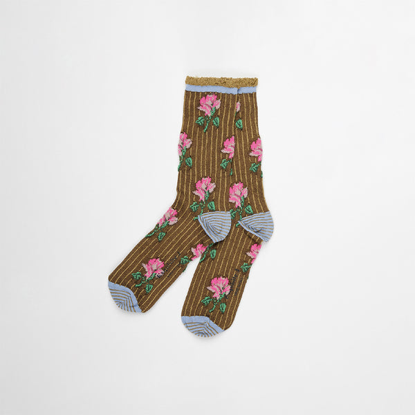 Exquisite J - Chaussettes CA54 - Marron et Rose