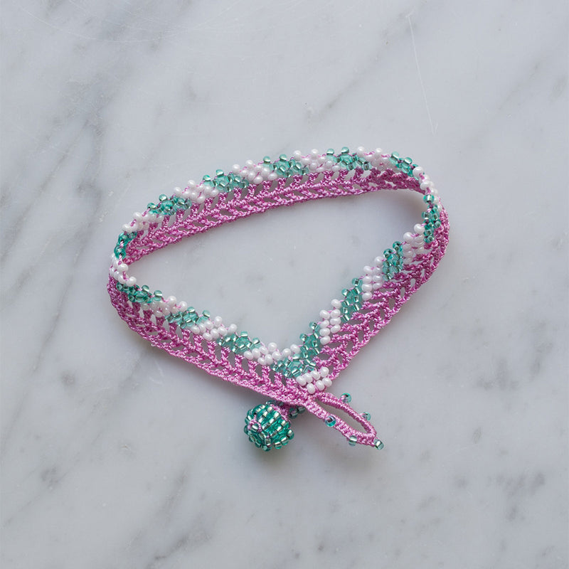 Ottomania - Bracelet crochet Stripes - Rose