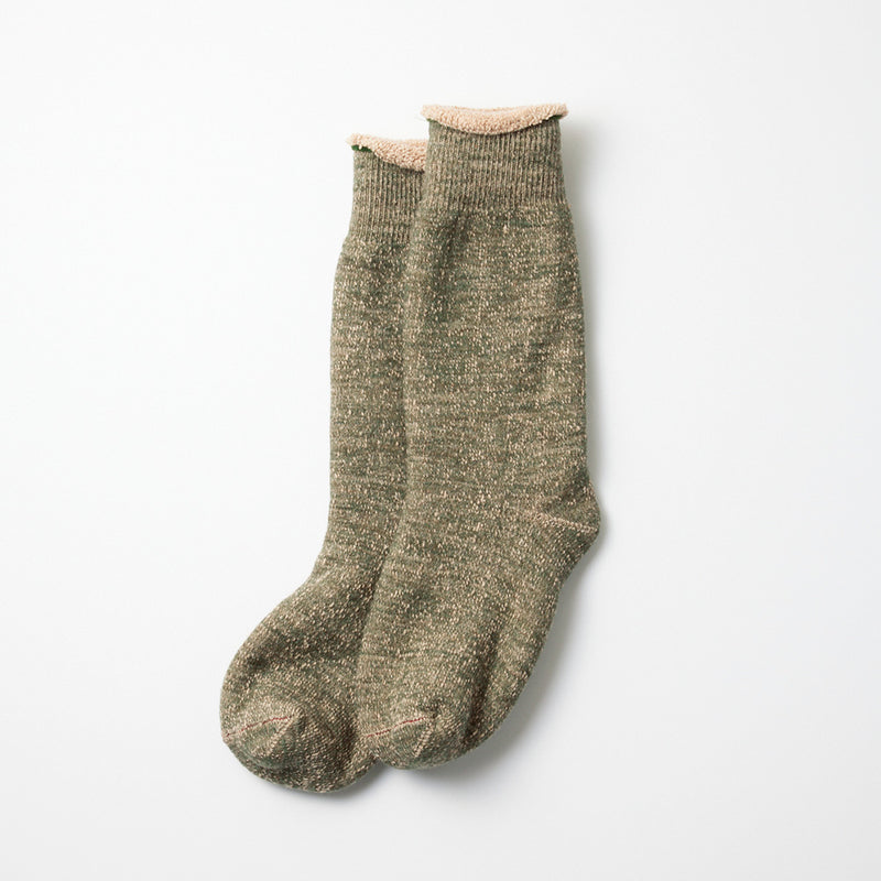 Rototo - Chaussettes double face - Vert/Marron