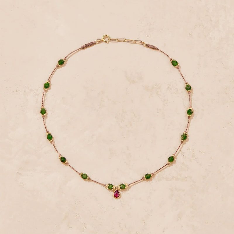 Tityaravy - Collier Tanza - Diopside / Grenat