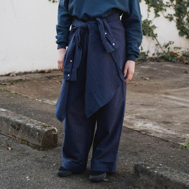 Baserange - Pantalon Claude - Purple Stripe