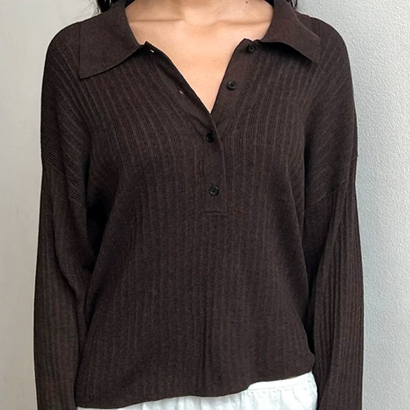 Deiji Studio - Polo Knit - Dark Almond