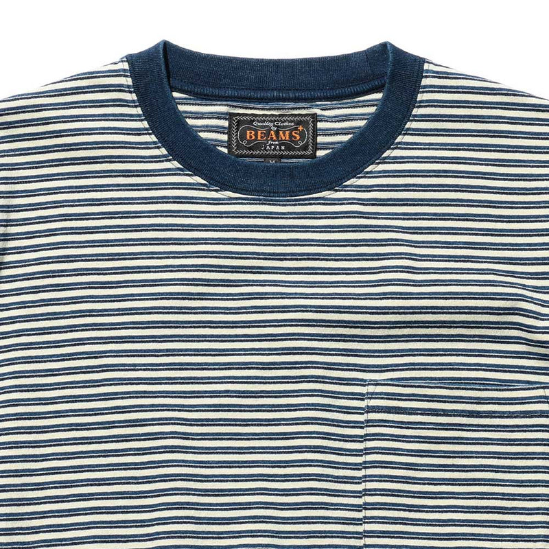 Beams Plus - T-shirt à rayures - Blanc