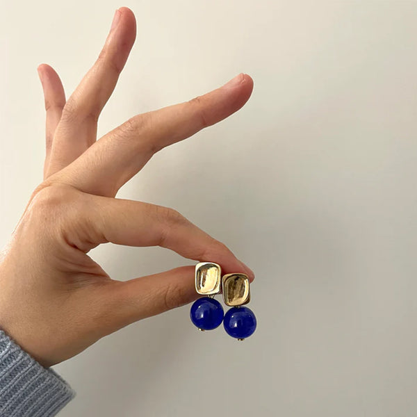 Project Bon - Boucles d'oreilles Anatolia - Jaune & Bleu