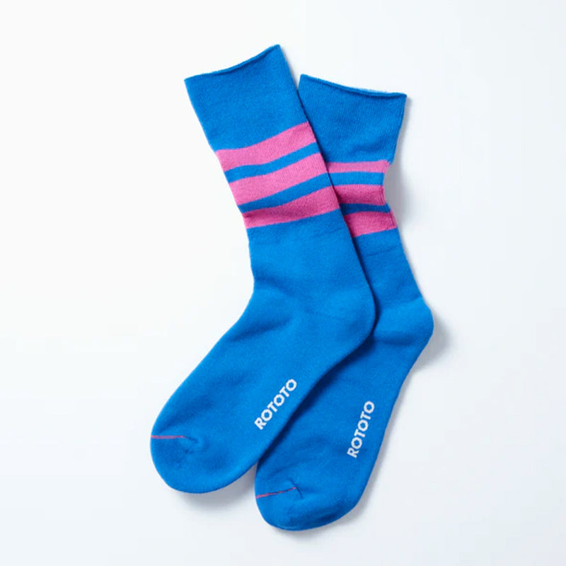Rototo - Chaussettes Rayées - Blue