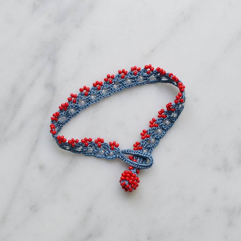 Ottomania - Bracelet crochet Meadow - Bleu & Rouge