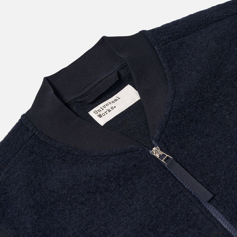 Universal Works - Veste Laine Zip - Marine