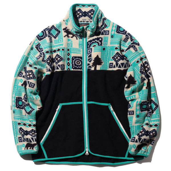 Beams Plus - Jersey imprimé animal - Bleu