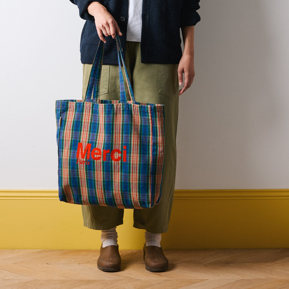 Merci Paris トートバッグ Merci - Cotton Tote Bag - Purple, Orange & Red – Merci Paris
