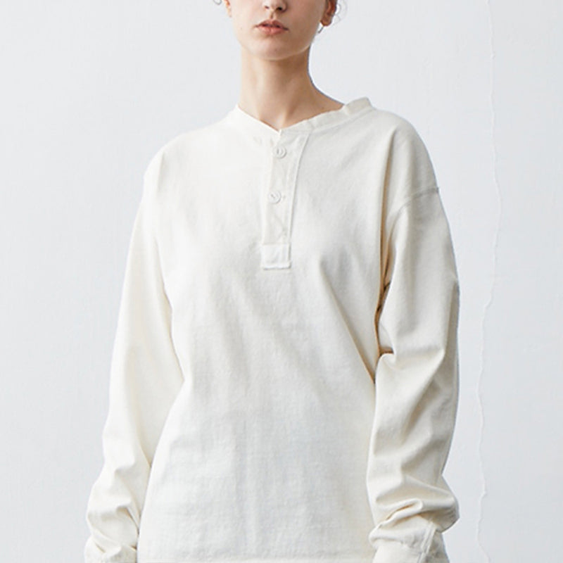 Good On - T-Shirt Heavy Henley - Blanc