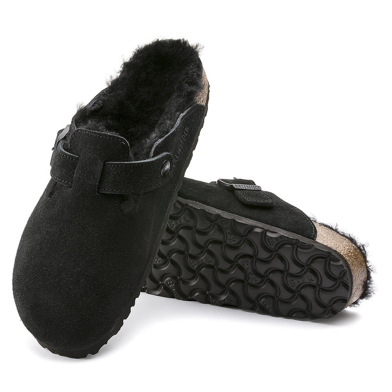 Birkenstock - Sabots Boston en Fourrure - Noir