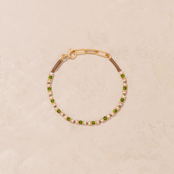 Tityaravy - Bracelet Kravat - Diopside & Zircon