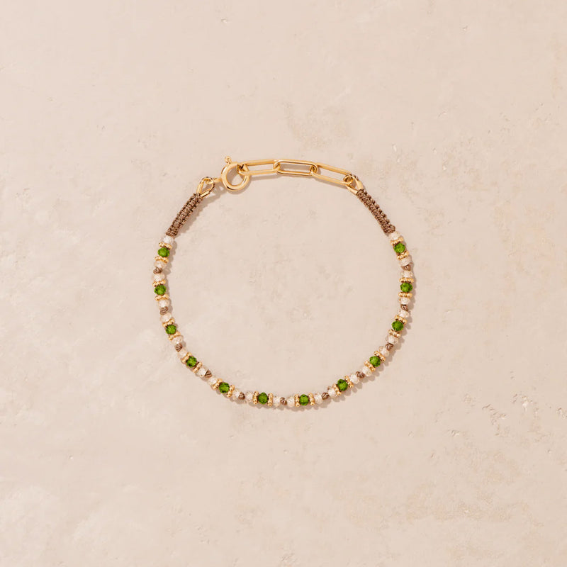 Tityaravy - Bracelet Kravat - Diopside & Zircon