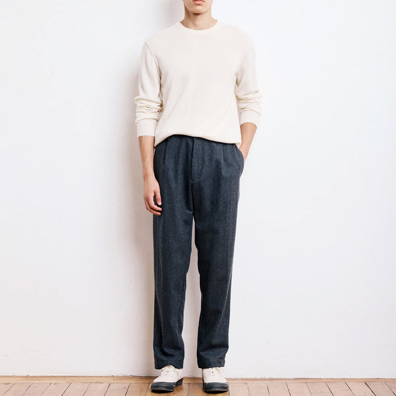 Hartford - Pantalon Tanker Flanelle Rayé - Gris