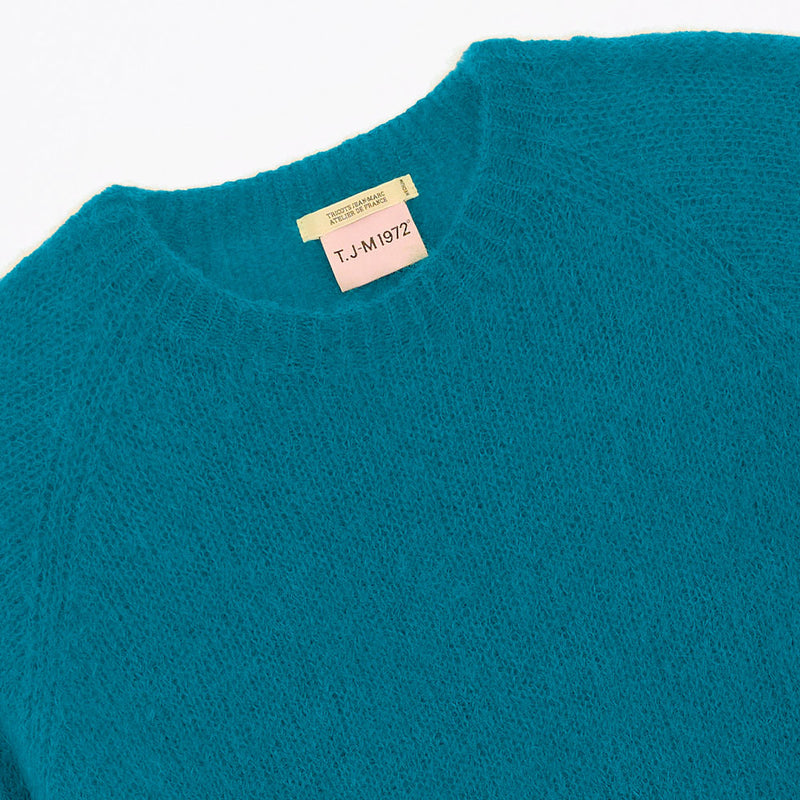 Tricots Jean Marc - Pull Anouch Col Rond - Bleu Canard