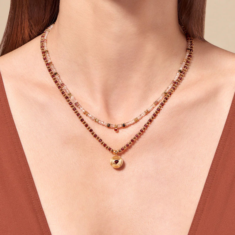 Tityaravy - Collier Prema K grenat - Marron