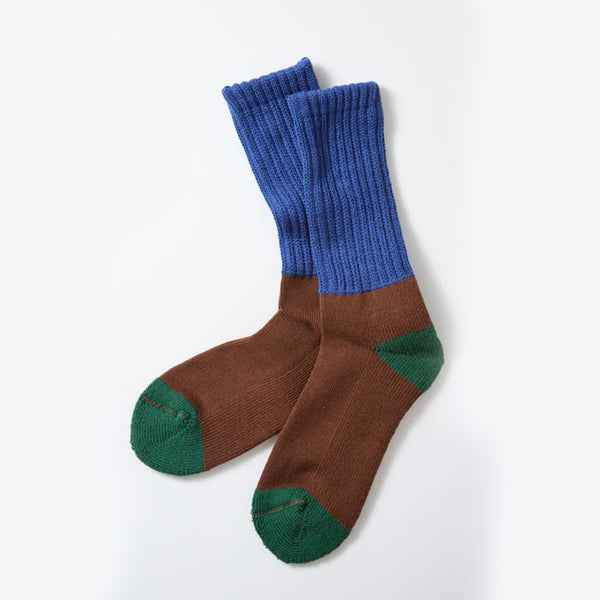Rototo - Chaussettes multicolores - Marron/Bleu