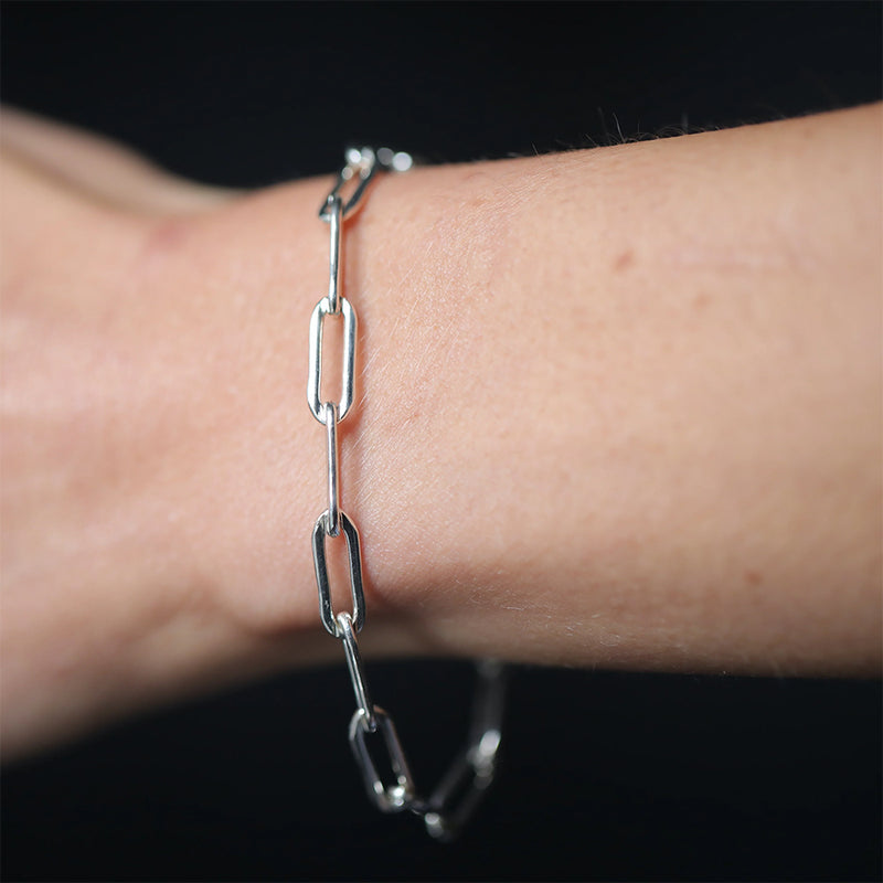 Mara Scalise - Bracelet Link Rectangle Chain - Silver