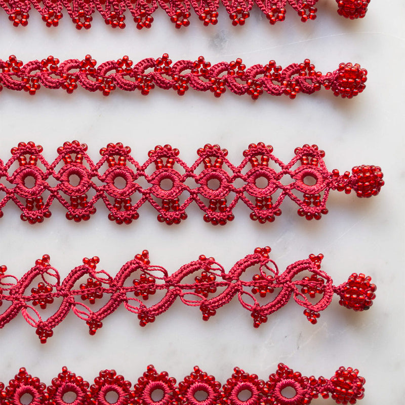 Ottomania - Bracelet crochet Daisy - Rouge