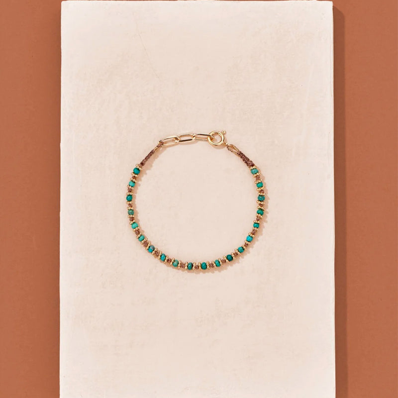 Tityaravy - Bracelet Kamala - Beige Turquoise