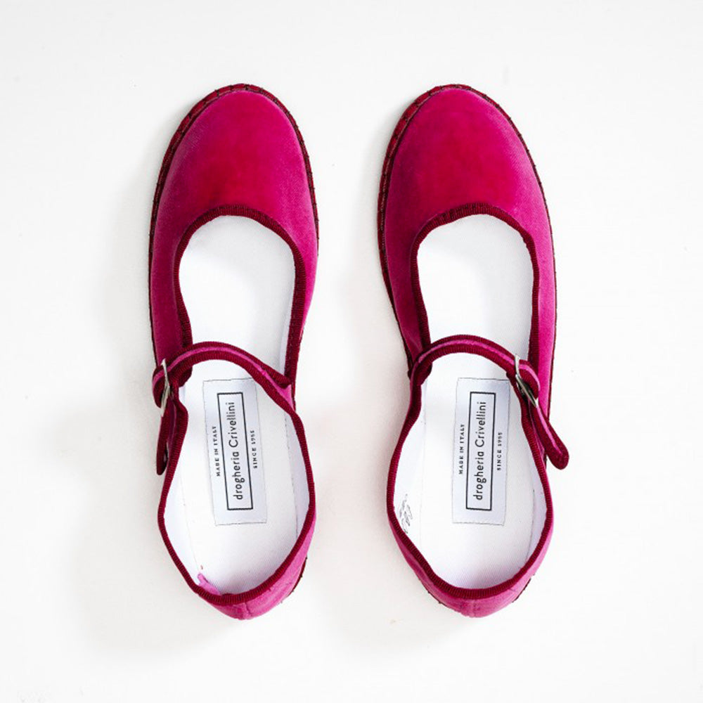 Drogheria Crivellini - Jave Velvet Ballet Flats with closure