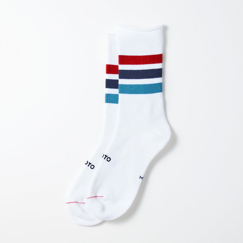 Rototo - Chaussettes 3 bandes - Rouge/Marine/Bleu